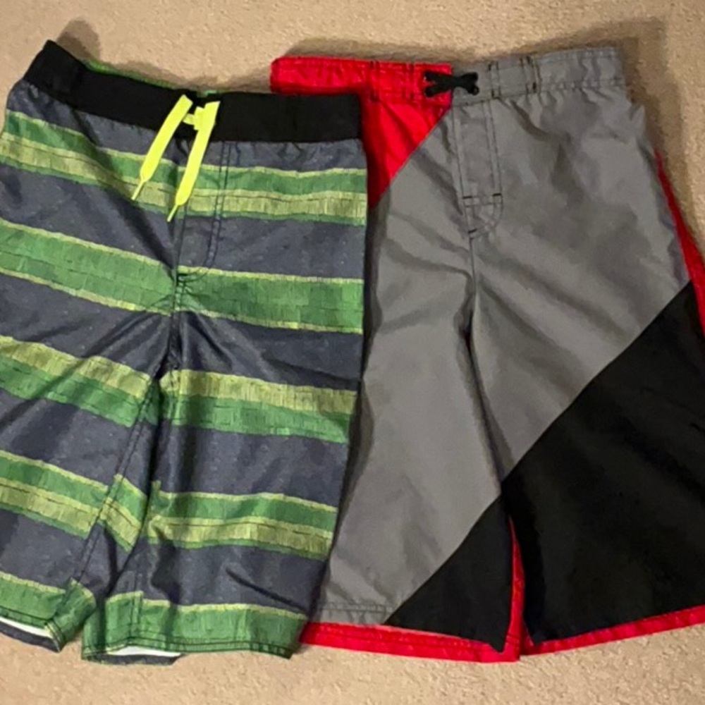Boys' Striped and Colorblock Swim Shorts